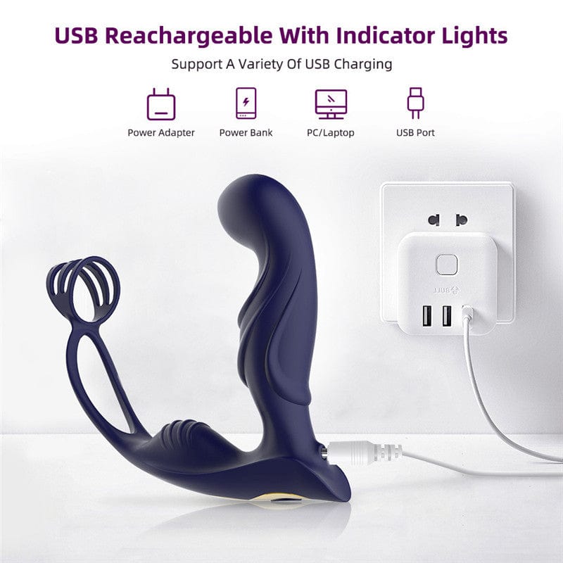 Lurevibe - Wireless Remote Control Male Prostate Vibrating Massager Cock Ring 5 Lurevibe - Wireless Remote Control Male Prostate Vibrating Massager Cock Ring
