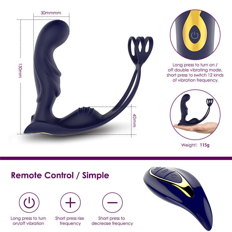 Lurevibe - Wireless Remote Control Male Prostate Vibrating Massager Cock Ring 6 Lurevibe - Wireless Remote Control Male Prostate Vibrating Massager Cock Ring