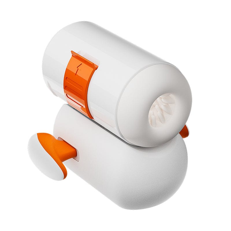 Peter Pan Telescopic Vibrating Heating Male Masturbator 14 White