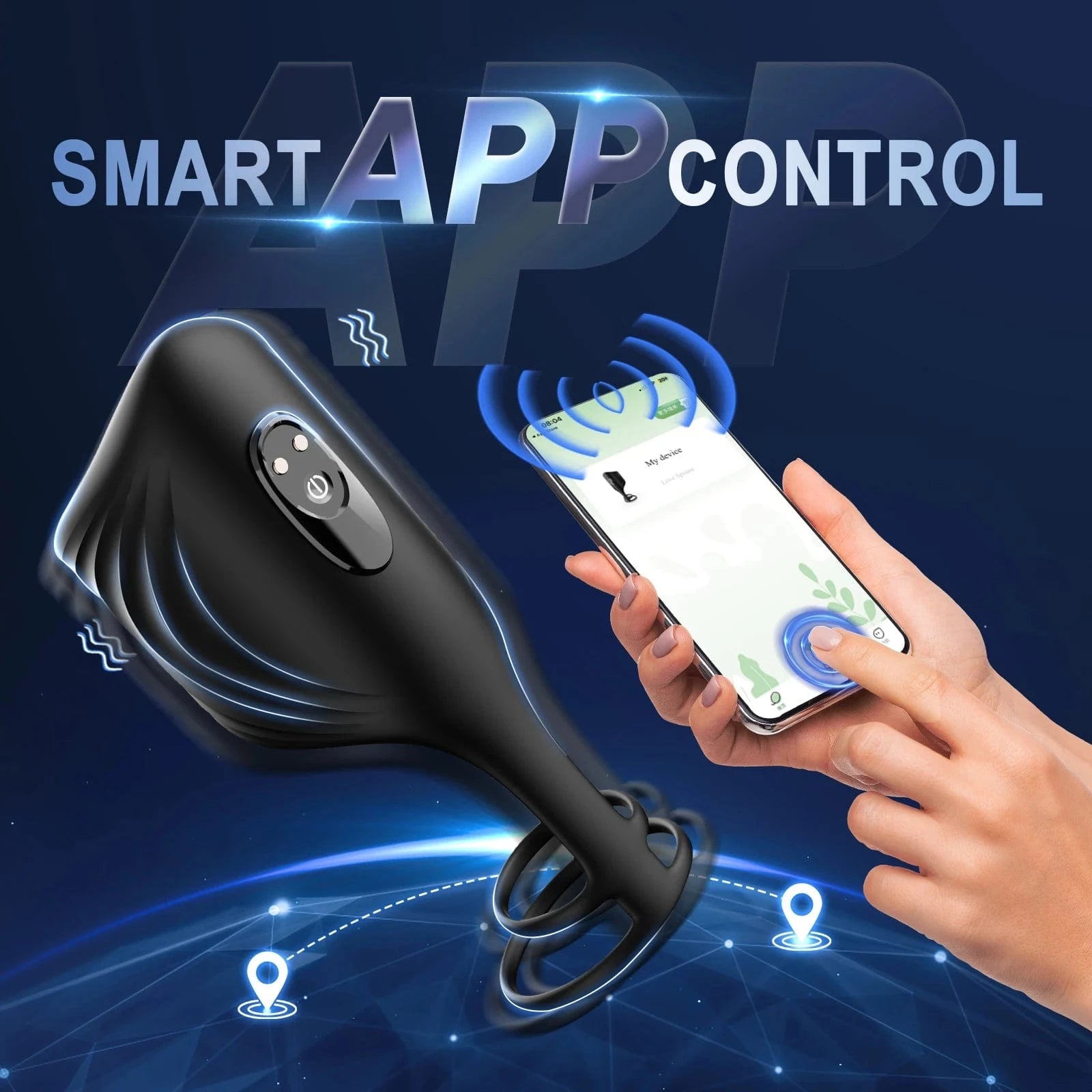 App Wireless Control Cock Ring Adjustable Vibrator Male Penis Trainer 6 App Wireless Control Cock Ring Adjustable Vibrator Male Penis Trainer