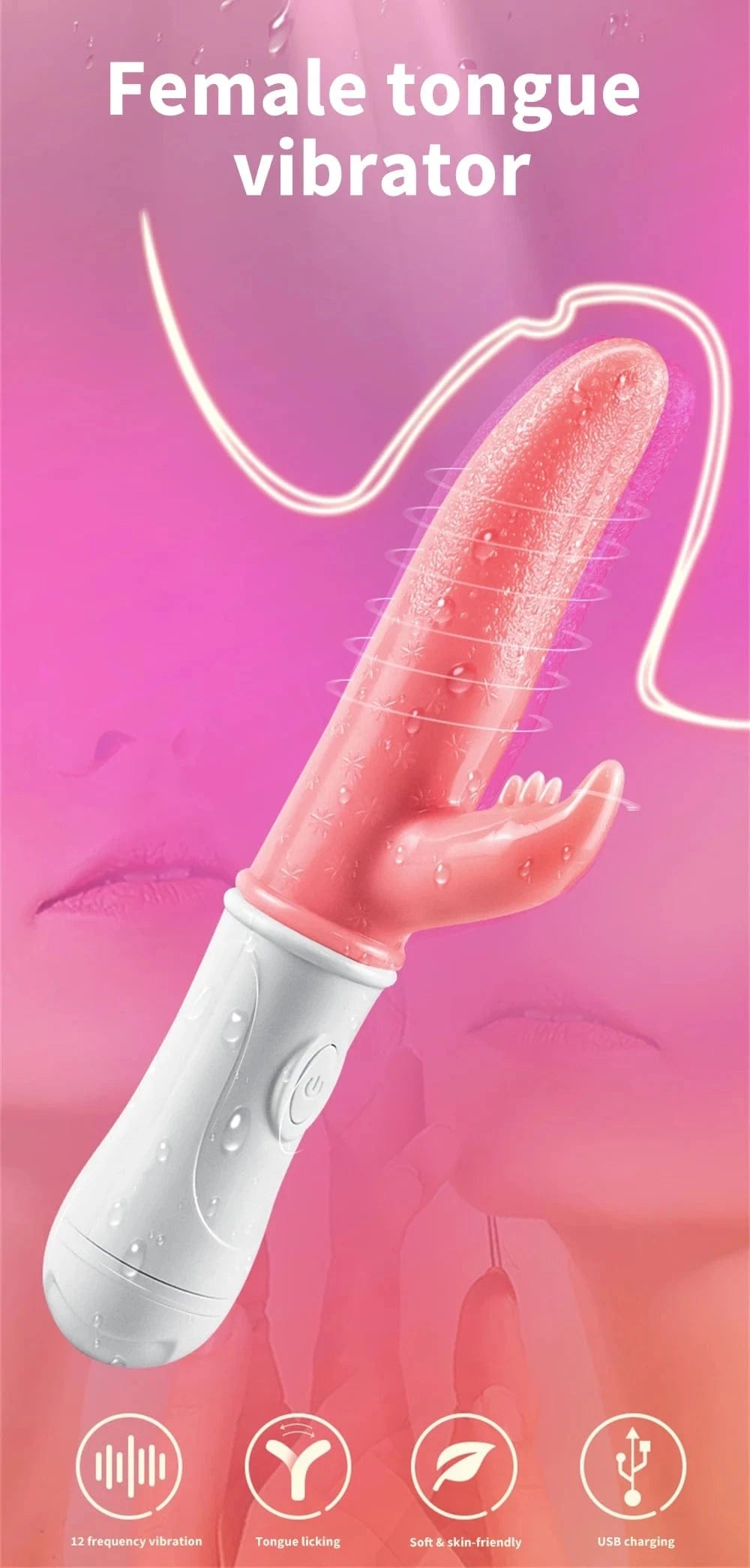 G-spot Clitoral Stimulation 12 Frequency Simulation Tongue Vaginal Massage Vibrator 3 G-spot Clitoral Stimulation 12 Frequency Simulation Tongue Vaginal Massage Vibrator