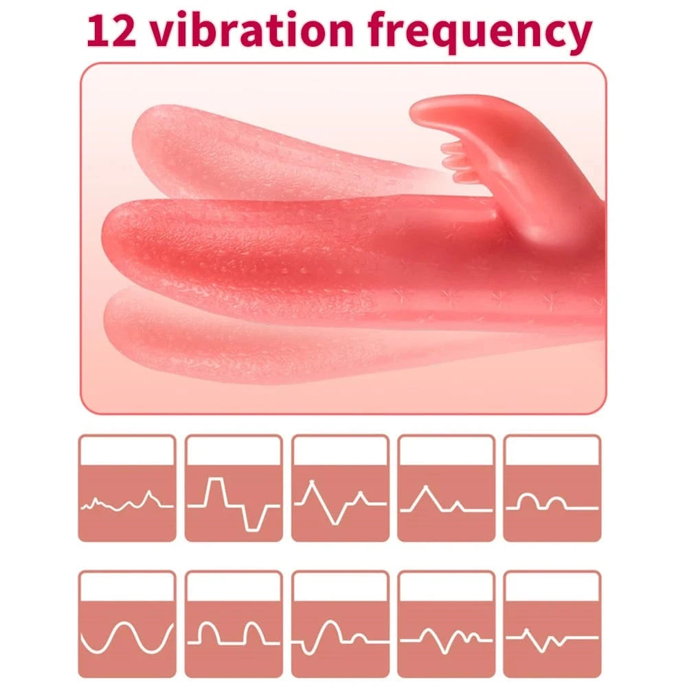 G-spot Clitoral Stimulation 12 Frequency Simulation Tongue Vaginal Massage Vibrator 4 G-spot Clitoral Stimulation 12 Frequency Simulation Tongue Vaginal Massage Vibrator