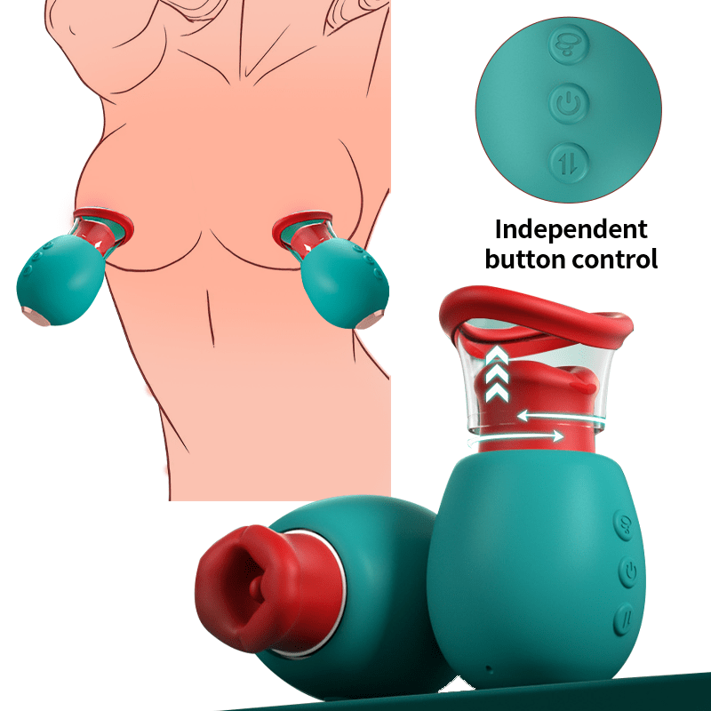 Lurevibe 4 IN 1 Rose Sex Toy Adult Toys Licking Vibrater with 10 Mouth Kissing Vibrations