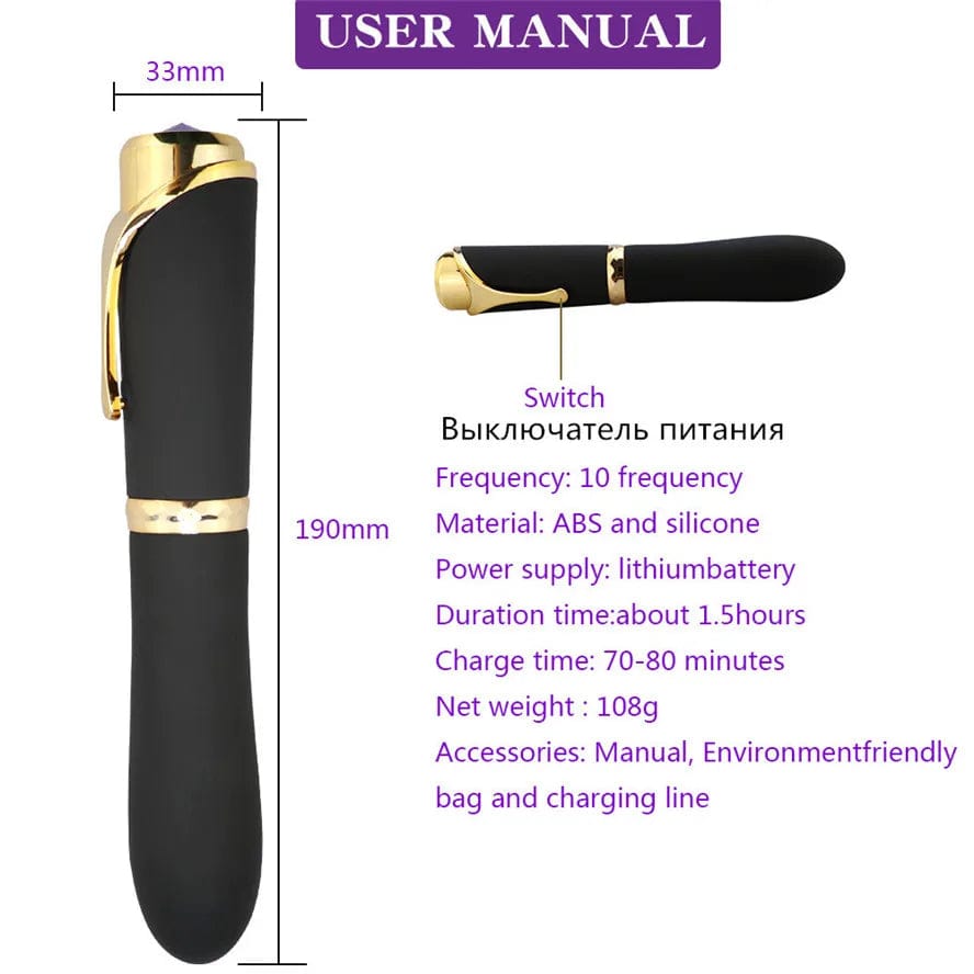 Lurevibe 10 Speed Pen-shaped G-spot Vibrating Dildo Magic Massager 4 Lurevibe 10 Speed Pen-shaped G-spot Vibrating Dildo Magic Massager