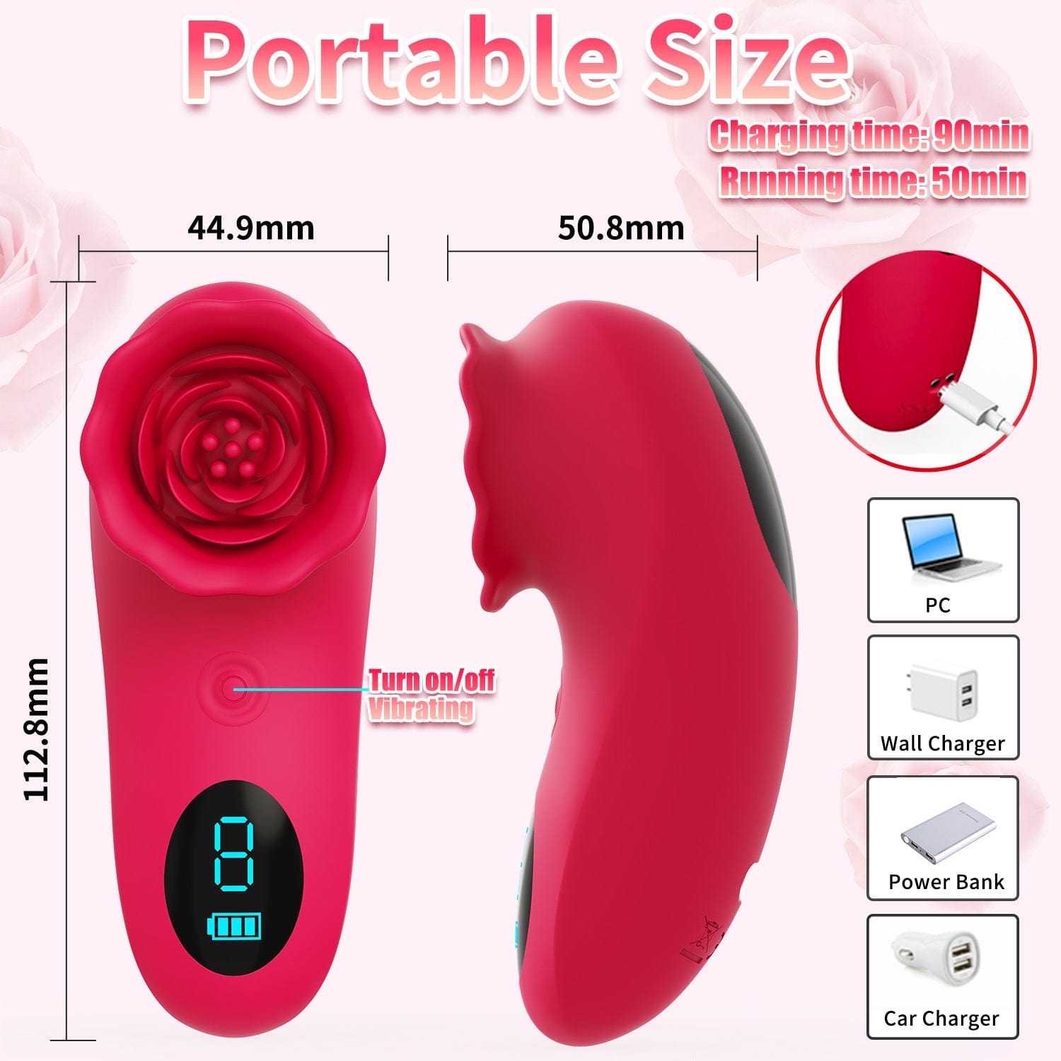 Rose Sex Toy Mini Vibrator for Womens Tapping Vibrating sex toy 7 Rose Sex Toy Mini Vibrator for Womens Tapping Vibrating sex toy