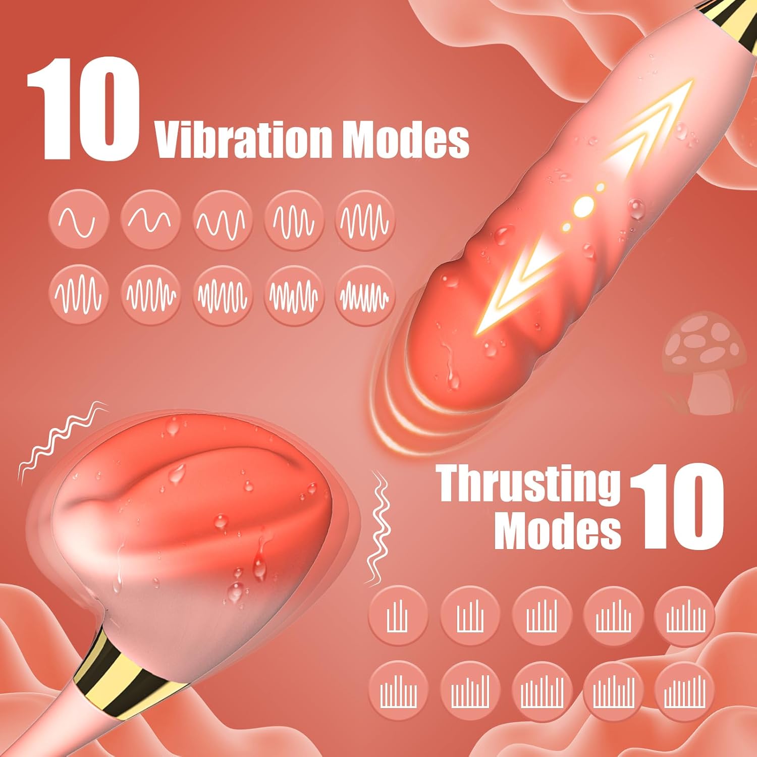 Mushroom 2 Pro Clit Nipple Vibration G Spot Thrusting Vibrator 4 Mushroom 2 Pro Clit Nipple Vibration G Spot Thrusting Vibrator